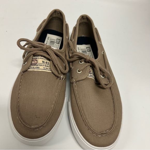 NWT Men’s Nautica Spinnaker Twill Tan Boat Shoes - Picture 1 of 3